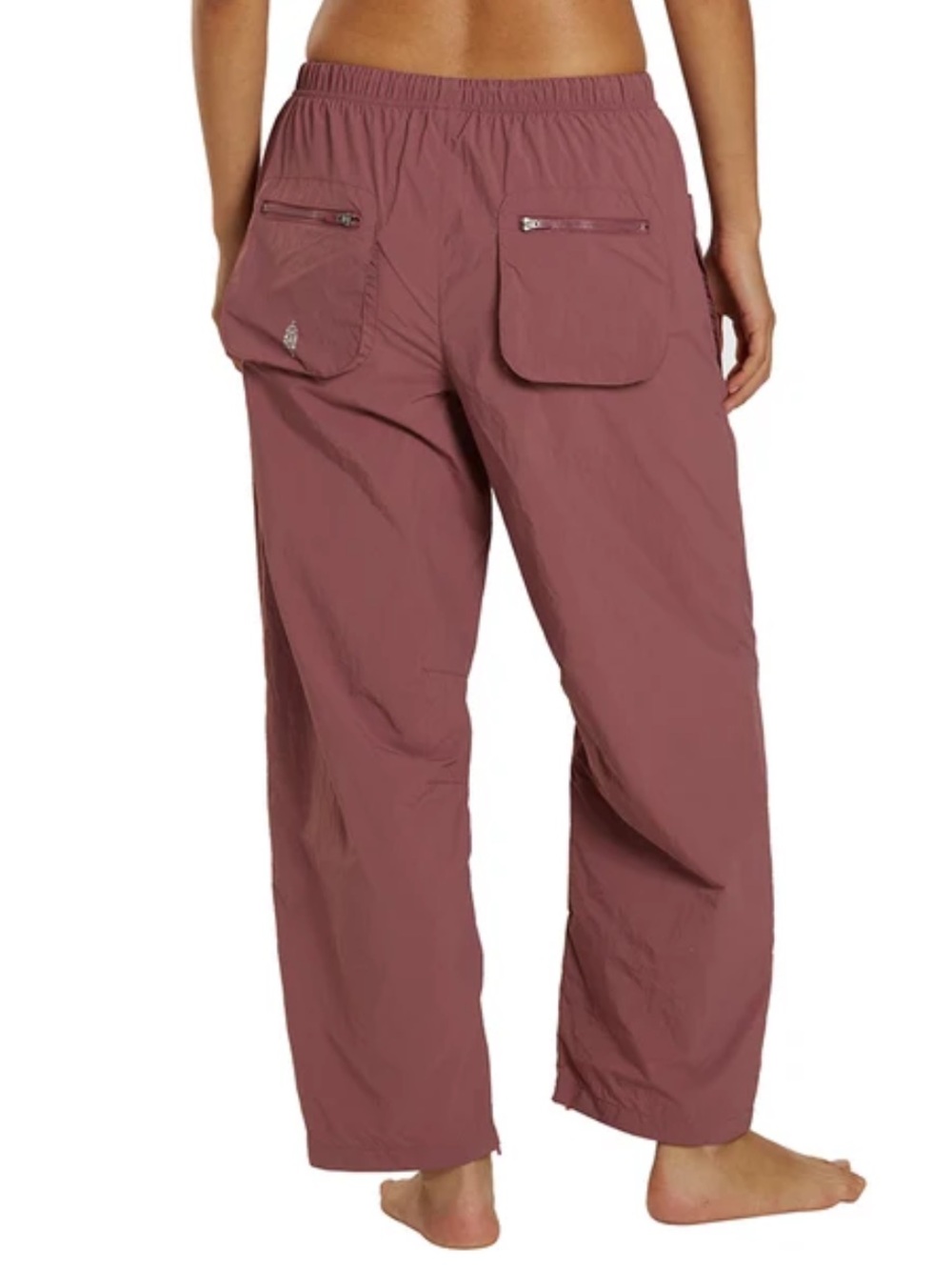 Free People Movement Fly By Night Pants Medium Mauve Pink Barrel Crop Baggy - Picture 6 of 15
